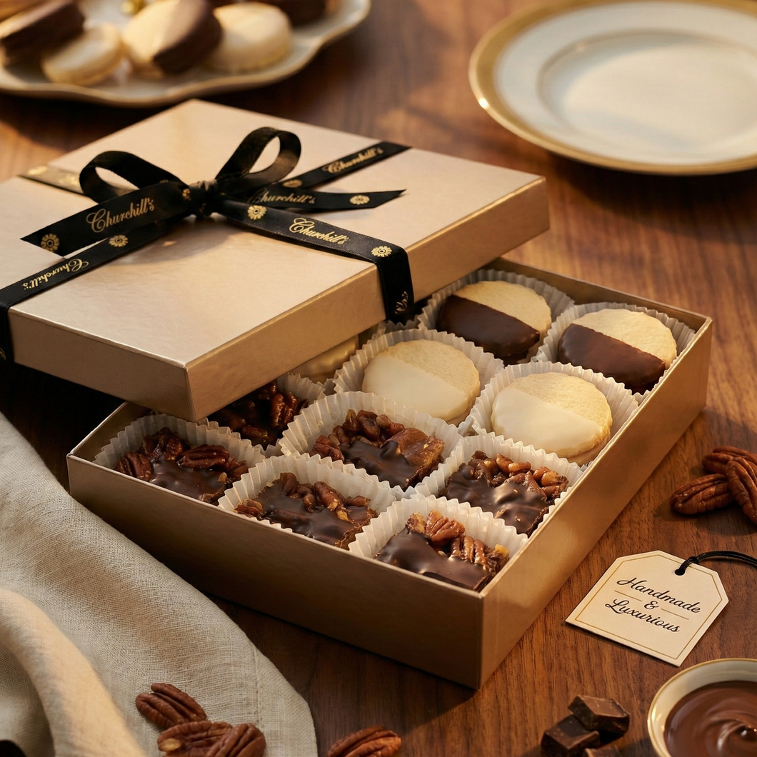30-Piece Classic Mix Signature Gift Box-30-piece_classic_edit_LG-Our signature mix gift boxes filled with a selection of Shortbread cookies and Heavenly Pecan Bars-classic mix,gift box,pecan bars,shortbread,updated 2026-toronto-gifting-churchills-fine-gourmet-gifts