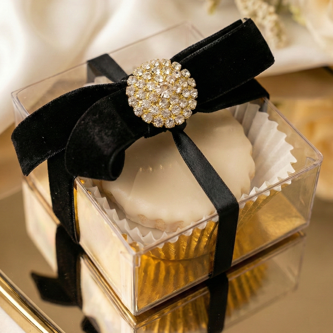 2-Piece Cutie Classic Mix-favour_classic_edit-For 1-2 people - clear mix boxes with ribbon and filled with Shortbread cookies and Heavenly Pecan Bars-classic mix,couple,gift box,pecan bars,shortbread,small,updated 2026-toronto-gifting-churchills-fine-gourmet-gifts